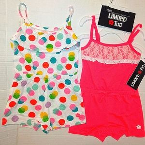 NWT Absolutely Adorable LIMITED TOO 2 pc Girls Rompers 6-9mo